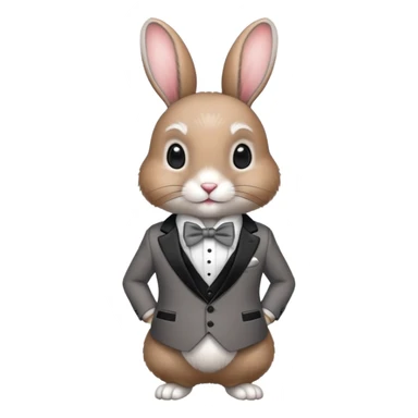 elegant rabbit wearing a formal suit and bow tie sticker