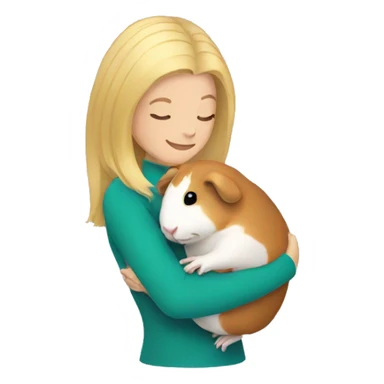 Blonde Woman hugging a guineapig sticker