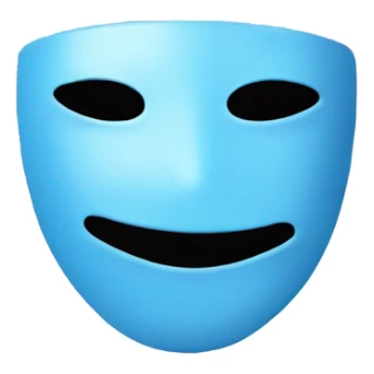 Happy blushing face but behind the mask sad and blue face sticker