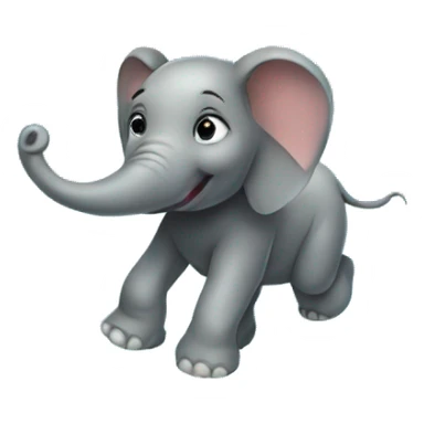 baby elephant crawling in a pool sticker