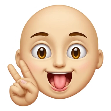 playful face pulling down one lower eyelid with one finger and sticking out its tongue, fun expressive emoji style sticker
