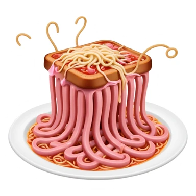  SPAM meat melted flying spaghetti pink gooey slop art sticker
