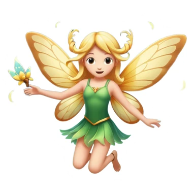 fairy character jumping with moth wing flare sticker