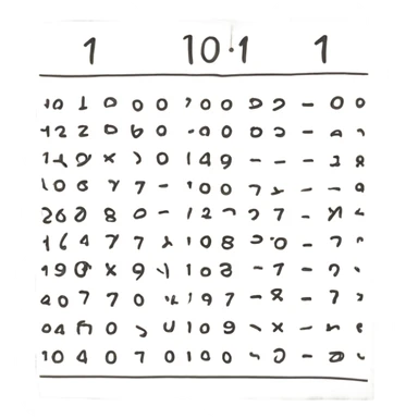 101 written on a piece of paper sticker