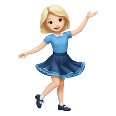 Girl doing a curtsy sticker