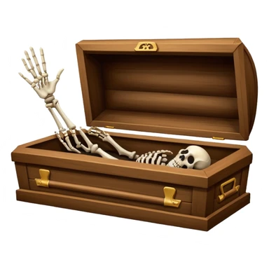 skeleton hand rising from coffin sticker