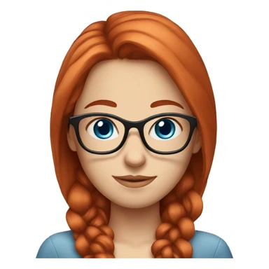 long Red-hair-girl blue-eyes with glasses sticker