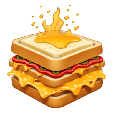spicy sucuk sandwich object icon, toasted bread, sliced spicy sucuk inside, melted cheese, red chili peppers, steam coming out, 3D cartoon, mobile game icon style, centered, clean background, soft shadow, no text, no watermark
 sticker