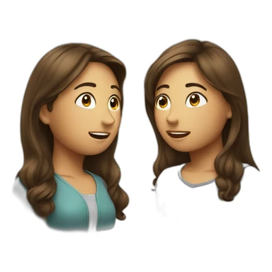 two students discussion sticker