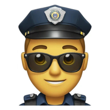 police officer with sun glasses sticker