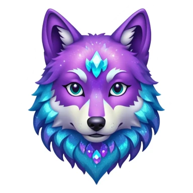 glitter purple and cian lobo sticker