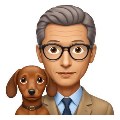 Jeff goldblum and dachshund  sticker