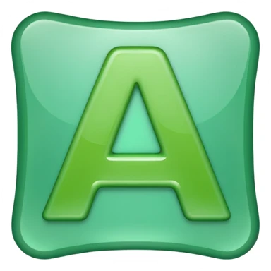 make emolji letter a in light Green color sticker