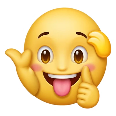 a emoji stiking their tongue and a hand on it  sticker