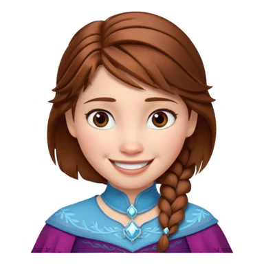 anna from frozen brown hair sticker