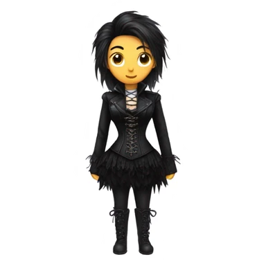 gothic black ponyhair jacket corset  sticker