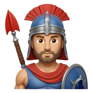 crea a un guerrero griego estoico, muy musculoso 3d, realista sticker