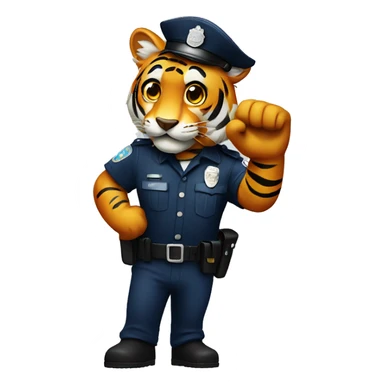 police tiger with hand up to stop you sticker