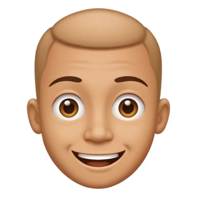 Funny caricature style cartoon, big head small body, happy face sticker