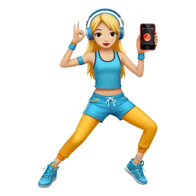 street dancer girl with music player sticker