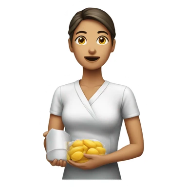 mujer despendose con calma sticker