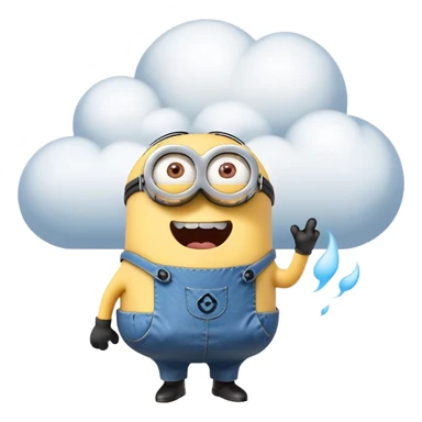 A minion farting a cloud  sticker