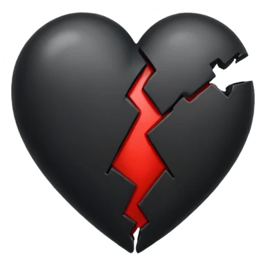 Black broken heart sticker