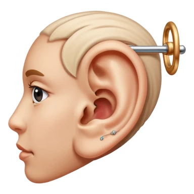 An ear with a double helix and bar piercing  sticker