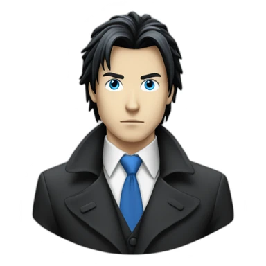 blue-eyes-man-with-hair-like-Death-Note-dressed-in-a-coat-with-tie-black-hair sticker