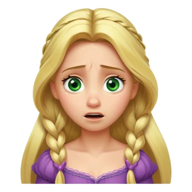 tangled disney rapunzel fair skin green eyes blonde hair horrified sticker