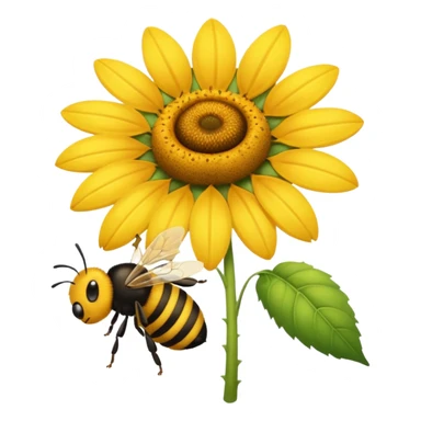  girasol y una aveja grande sticker