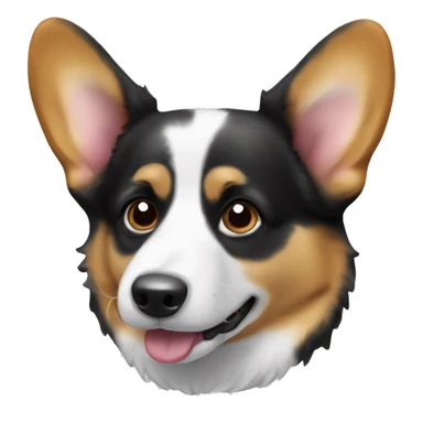A black-and-white corgi with a merle coat. sticker