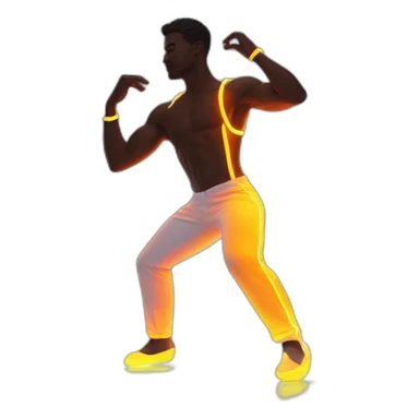  male dancer big booty neon sign style sticker
