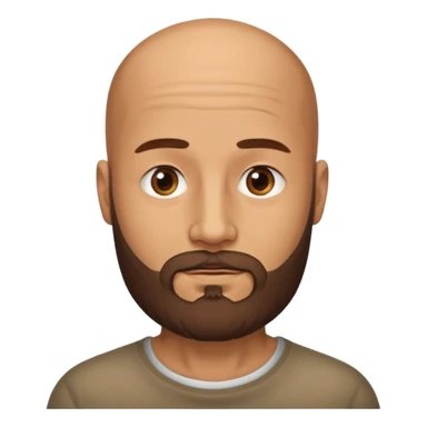 men without winkles with beard almost bald, slim sticker