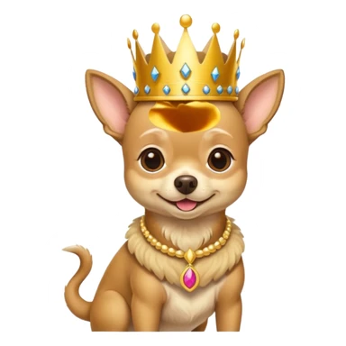 Perro chihuahua color camel con ropa de Rey. sticker