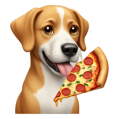 Dog with a piece of pizza sticker