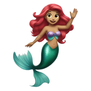 ariel mermaid waving sticker