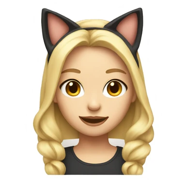 Blonde Girl with cat ear hat on sticker