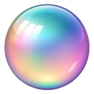 Pastel sparkly glittery iridescent colorful transparent ball sphere orb sticker