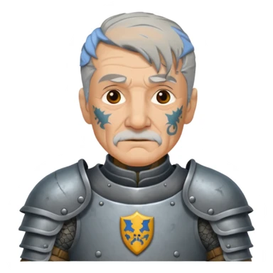 elderly tattooed knight sticker