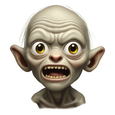 Gollum from lord of the rings screaming sticker
