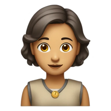 Maestra infantil con coleta mediana edad sticker