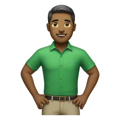 male in green collared shirt sticker