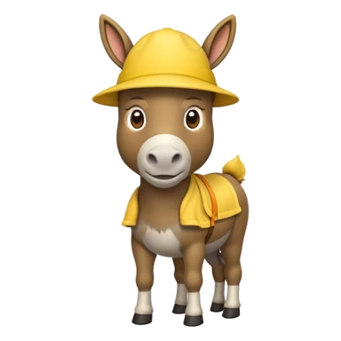 donkey with yellow hat sticker