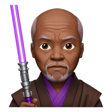 star wars master windu with purple lightsaber sticker