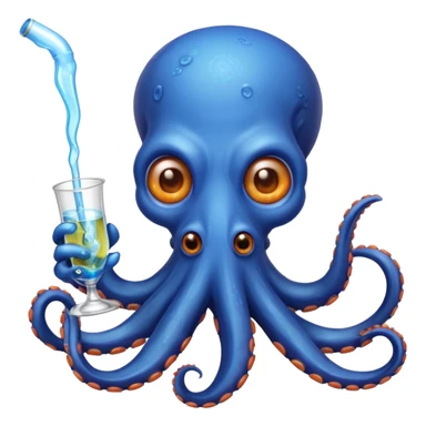 Octopus with a glass meth pipe  sticker