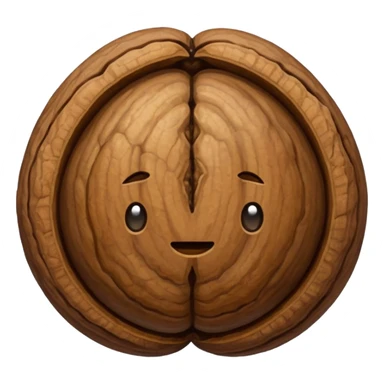a whole walnut. closed. NOT OPEN! NO FACE! sticker