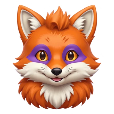 Purple colored retro fox sticker