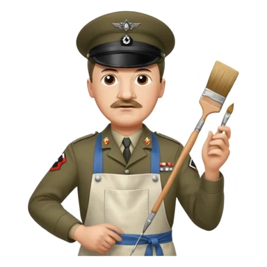 Adolf  hitler in uniform working as a decorator sticker