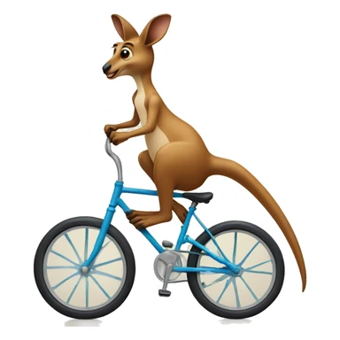 Kangaroo riding a bike sticker